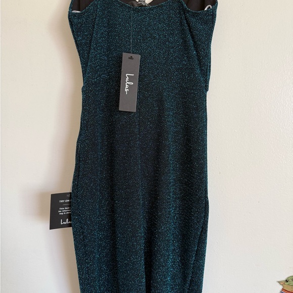 Lulu’s Metallic Teal Bodycon Dress Size XS - Picture 16 of 16